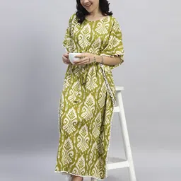 SEPHANI Women Printed Maxi Cotton Nightdress-image-0