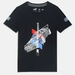 Puma Kids BMW M Motorsport Black Cotton Printed T-Shirt-picture-28