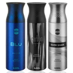 Ajmal Blu, Carbon & Silver Shade Deodorant for Men  - Pack of 3-image-53