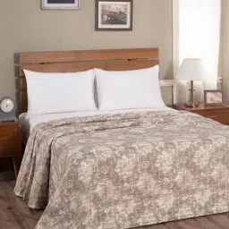 Maspar Rustic Clash Hyper Printed Beige 318 TC Cotton Blend Queen Size Bed Cover-picture-40