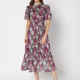 Vero Moda Pink Floral Print Midi Dress-image-35
