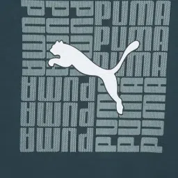 Puma Green Cotton Regular Fit Logo Printed T-Shirt image 3