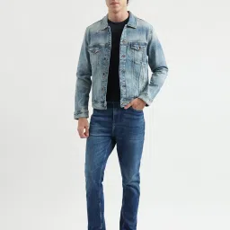 United Colors of Benetton Blue Regular Fit Denim Jacket image 5