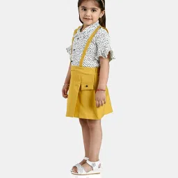 Peppermint Kids White & Yellow Printed Dress image 3