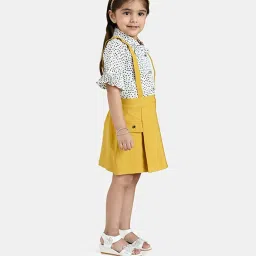 Peppermint Kids White & Yellow Printed Dress image 4