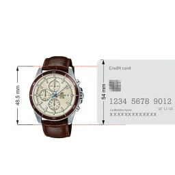 Casio EDifice EFR-526L-7BVUDF Beige Analog Dial Brown Leather Band Men's Watch EX303 image 5