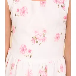 LilPicks Kids White Floral Print Dress image 5