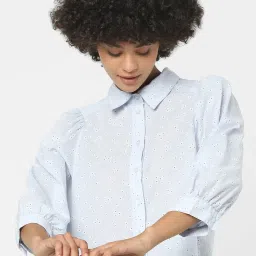 Only Light Blue Floral Print Shirt image 1