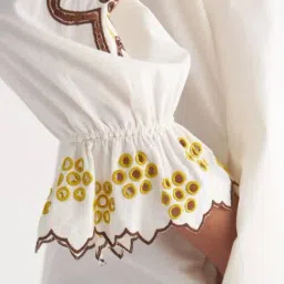 Shivani Bhargava Ivory Song Of Summer Melange Pants image 5