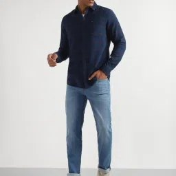 Lee Blue Slim Fit Checks Shirt image 5