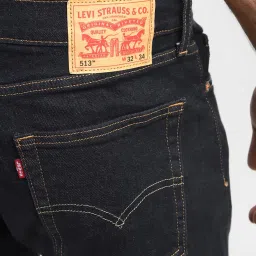 Levi's 513 Dark Indigo Blue Cotton Slim Fit Jeans image 5