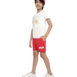 Octave Kids Brick Red Cotton Printed Shorts image 5