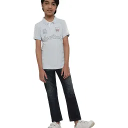 Octave Kids Blue Cotton Printed Polo T-Shirt image 5