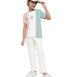 Octave Kids Multicolor Cotton Color Block T-Shirt image 5