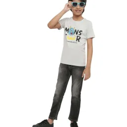 Octave Kids Off-White Cotton Printed T-Shirt image 5