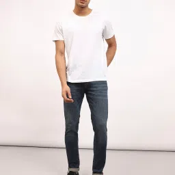 Lee Bruce Dark Blue Skinny Fit Lightly Washed Jeans image 4