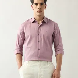 Arrow New York Purple Cotton Slim fit Self Formal Shirt-picture-22
