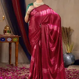 Mitera Tie and Dye Satin Block Print Saree-picture-23