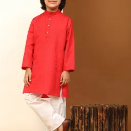 Pro-Ethic Style Developer Kids Maroon Printed Full Sleeves Kurta with Pyjamas image 5