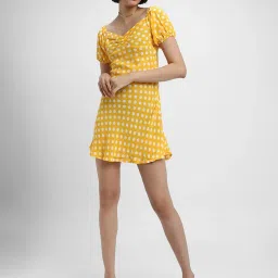 Forever 21 Yellow Polka Dots A-Line Dress image 5