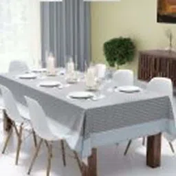 Bianca Classic Clear White/Grey Pvc 6-8 Seater Table Cloth-image-1