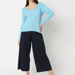 Vero Moda Sky Blue Regular Fit Sweater image 5