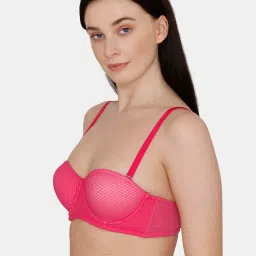 Zivame Pink Under Wired Padded Balconette Bra image 3
