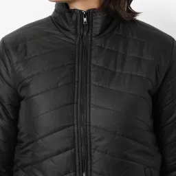 Campus Sutra Black Regular Fit Bomber Jacket image 5