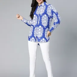 Oxolloxo Blue Viscose Printed Shirt image 5