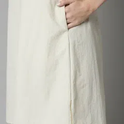 RAREISM Beige Regular Fit Solid Dress image 5