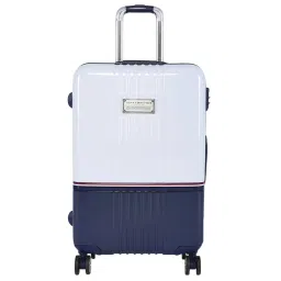Tommy Hilfiger White & Navy 8 Medium Hard Checked Luggage 44.5 image 1