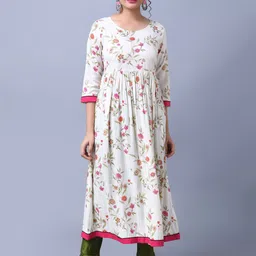 Anouk Floral Printed Round Neck Anarkali Kurta image 2