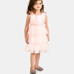 Peppermint Kids Peach Applique Dress image 1