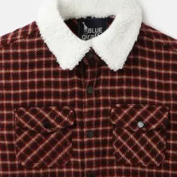 Blue Giraffe Boys Multi Cotton Checked Shacket image 3