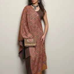 Libas Brown Ethnic Motifs Shawl image 3