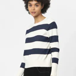Only White & Navy Striped Pullover image 1