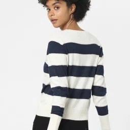 Only White & Navy Striped Pullover image 2