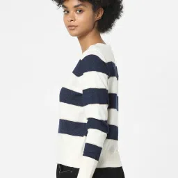 Only White & Navy Striped Pullover image 3