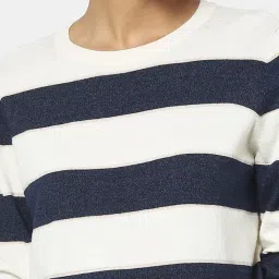 Only White & Navy Striped Pullover image 5