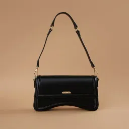 Code by Lifestyle Black Solid Shoulder Handbag-image-93