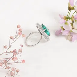 Niska Set Of 2 Stainless Steel Crystals Studded Adjustable Finger Ring image 2