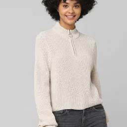 Only Beige Self Design Pullover image 1