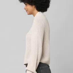 Only Beige Self Design Pullover image 3