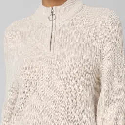 Only Beige Self Design Pullover image 5
