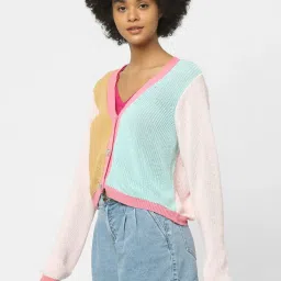 Only Light Pink Self Design Cardigans image 3