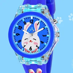 SWADESI STUFF Unisex Kids Dial & Bracelet Style Straps Analogue Watch MULTI BLUE RABBIT-picture-7