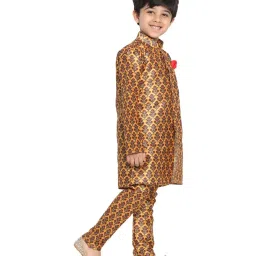 VASTRAMAY Kids Yellow Printed Kurta Set image 3