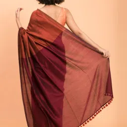 Suta Brown Cotton Saree Without Blouse image 2