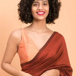 Suta Brown Cotton Saree Without Blouse image 5