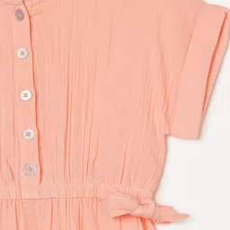 Fame Forever by Lifestyle Kids Peach Cotton Regular Fit Dress image 3